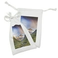 thumbnail image 2 of Landscape Fabric Pouch Set of 2, Serene Meadow with Narrow Riverbed Mountains Rainbow Grass Clouds Mist at Daytime, Drawstring Bag for Toiletries Masks and Favors, 9" x 6", Multicolor, by Ambesonne, 2 of 2