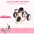 thumbnail image 5 of Qaba 3 Wheel Foldable Kids Tricycle Walking Toddler Bike for for 3-5 Year-old Boys & Girls Pink, 5 of 9