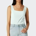 thumbnail image 2 of Camiseta sin mangas ajustada de color liso con cuello cuadrado para mujer - Camisola sexy sin espalda - Tejido de punto suave - Perfecta con vaqueros/faldas - Tallas S-XXL, 2 of 5
