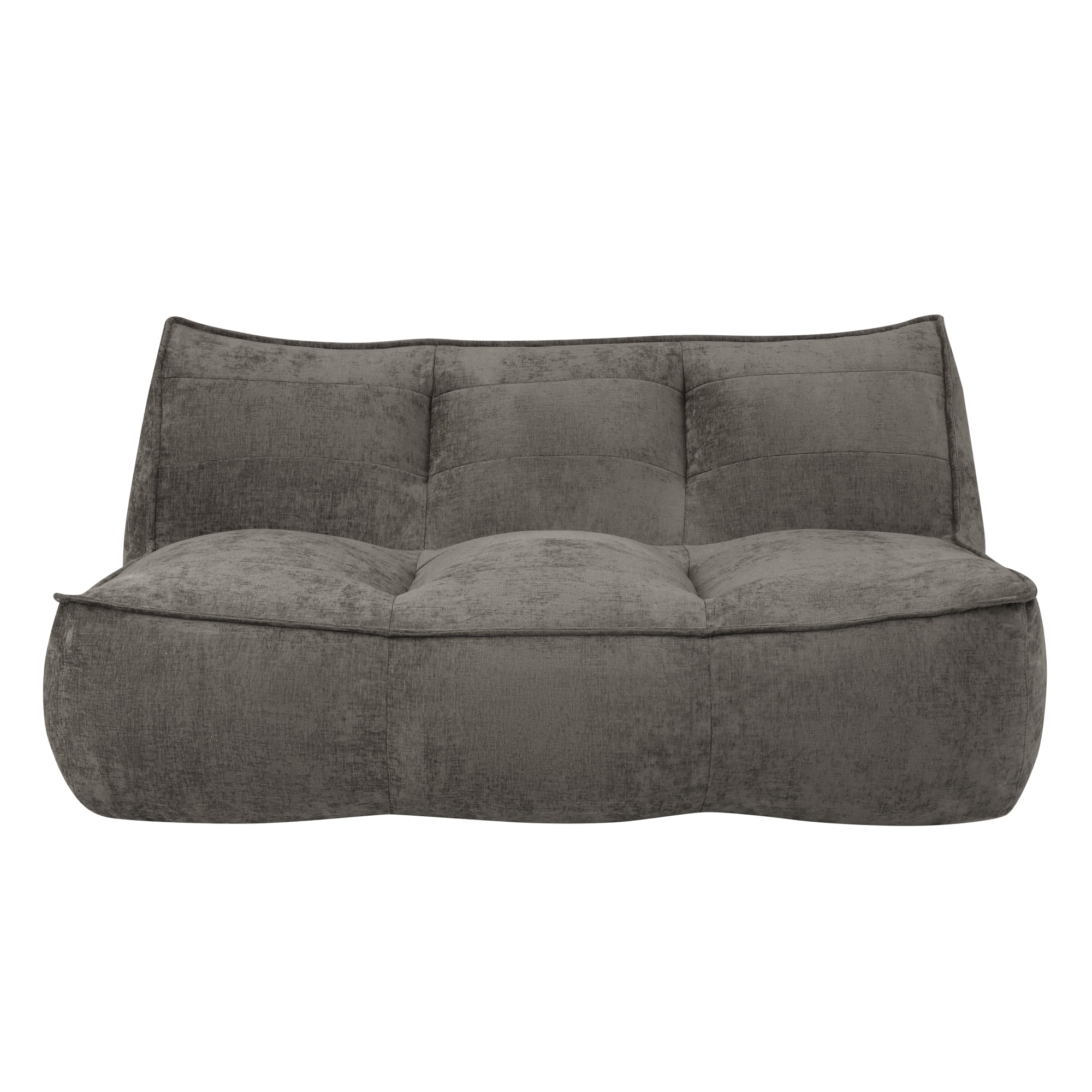 Leumius Cozy Fluffy Cloud Lazy Sofa, 3-Seater Corduroy Bean Bag Lounge Chair, Lightweight Single-Seat Couch for Living Room, Bedroom, Dorm Room, Office & Small Spaces,Dark Brown
