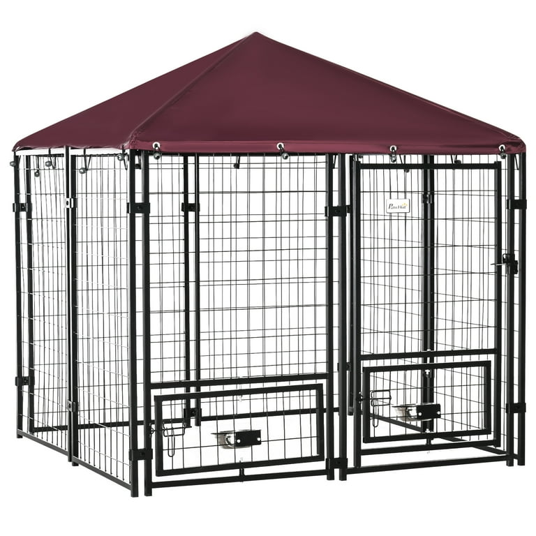 PET 6cm×5m 庭院葱茏 45 inch Tall 8 Panels Metal Mesh Dog Playpen with 2 Door for
