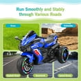 thumbnail image 4 of Cheelom Kids Motorcycle,12V Ride on Motorcycle with Hand Racing /Foot Brake/Light Wheel/PU seat Kids Ride on Toys Children Electric Motorcycle, Blue, 4 of 9