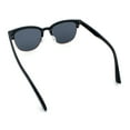 thumbnail image 7 of Classic Half Rim Round Horned High Temple Rectangular Sunglasses Black Gold - Black, 7 of 7