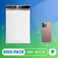 thumbnail image 2 of White Poly Mailers Envelopes, 10 x 13 Inches. Pack of 3000 Plastic Shipping Bags for Clothes, 2.0 Mil. Stretchy Shipping Envelopes for Clothing. Waterproof Mailers Poly Bags with Self-Seal, 2 of 7