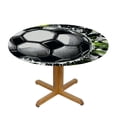 thumbnail image 3 of PIKWEEK  Retro Soccer Round Fitted Tablecloth  Fitted Table Cloth for Round Table Waterproof Wipeable Round Elastic Table Cloth Circular Table Cover with Elastic Edge, 3 of 7
