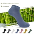 thumbnail image 4 of SERISIMPLE Women Thin Mesh Bamboo Ankle Breathable Sock Summer Low-Cut Socks 5 Pairs (Assorted2, Large), 4 of 6