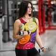 thumbnail image 6 of Salouo Brightly Colored Cupcakes Pattern Workout Tank Tops for Women,Gym Exercise Sleeveless Running Loose Athletic Top Fit Yoga Tops Active Shirts-X-Large, 6 of 7