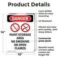 thumbnail image 2 of (2 Pack) Paint Storage Area OSHA Danger Sign 10 Inch X 14 Inch Plastic Sign, Weather Resistant, UV Protected for Workplace, Business, and Construction Site, Made in the USA, 2 of 8