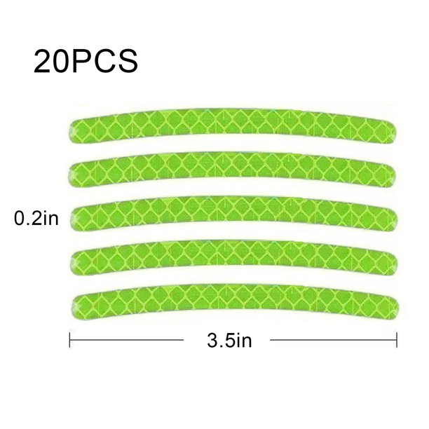 5/20 piezas cubo de rueda de coche pegatina reflectante llanta tiras reflectantes pegatina luminosa para conducción nocturna accesorios de estilo de coche Deng Xun unisex
