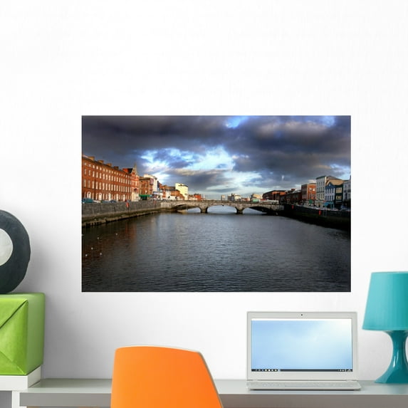 Cityscape Cork Ireland Wall Mural by Wallmonkeys Peel and Stick Graphic (24 in W x 16 in H) WM214895