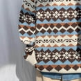 thumbnail image 6 of IROINNID Men's Sweater Round Neck Long Sleeve Jumper Mid-Length Graphic Prints Casual Pullover Diamond Lattice Sweater, 6 of 7