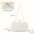 thumbnail image 4 of Pearl Clutch Purses for Women Wedding Ivory Bridal Evening Bag Formal Party White Beaded Shoulder Handbag, 4 of 7