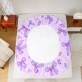 thumbnail image 4 of Manfei Kawaii Bow Knot Fitted Sheet Full,Purple Dreamy Bowtie Bed Set,3-Piece,1 Fitted Sheet and 2 Pillowcases, 4 of 6
