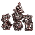 thumbnail image 2 of 7 Pcs Metal Dice Set Hollow Polyhedral Dice Sturdy Multipurpose for Board Role Playing Games Greyish Red, 2 of 8