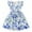 Blue, variant on Girls Dresses Spring Summer Round Neck Flared Sleeve Cartoon Pattern Casual Kids Clothing