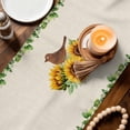 thumbnail image 3 of Spring Eucalyptus Sunflower Table Runner 72 Inches, Farmhouse Birds Rustic Burlap Bed Runner Dresser Scarves Tabletop for Indoor Outdoor Parties/Ceremony/Banquet, 18" x 72", 3 of 8