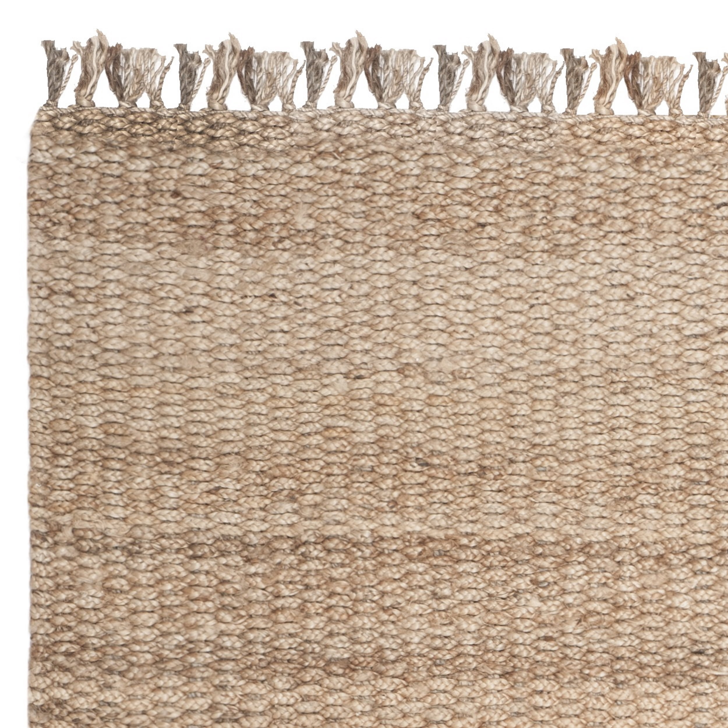 SAFAVIEH Natural Fiber Tangier Solid Braided Fringe Jute Area Rug, Natural, 10' x 14'