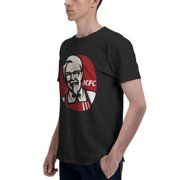 Kfc Logo MenS Basic Short Sleeve T-Shirt Fashionable Black Large