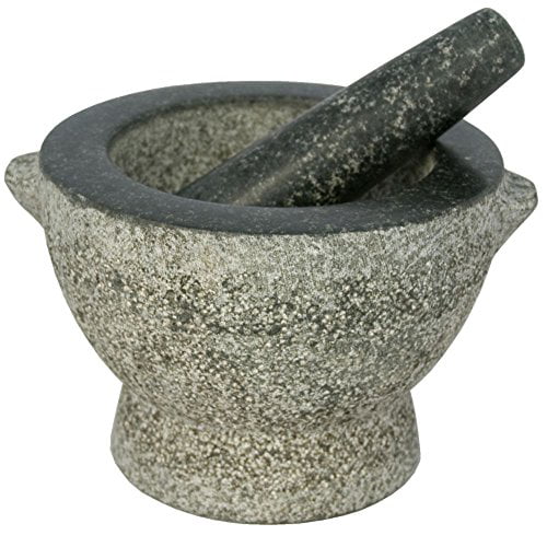 Gray 8 Inch Libertyware Stone Granite Mortar and Pestle 4 Cup Capacity
