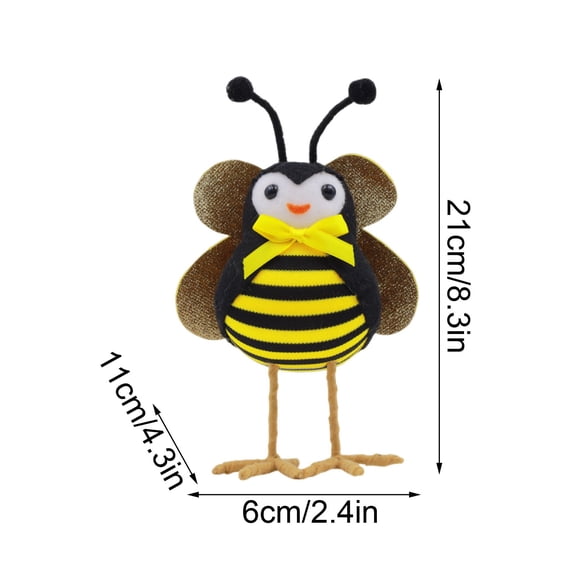 Fasiaou Bee Elements Featherly Friends Birds Decoration – Honey Bee Decorations for Home, Spring Tabletop Decor, Bee Figurines for Tiered Tray, Farmhouse Style Bumblebee Ornaments,A