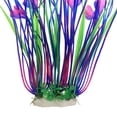 thumbnail image 4 of Decoraciones para peceras, plantas de plástico grandes, decoración de plantas artificiales para acuario, adorno seguro para todos los peces, 16 pulgadas (púrpura, 2 piezas), 4 of 5