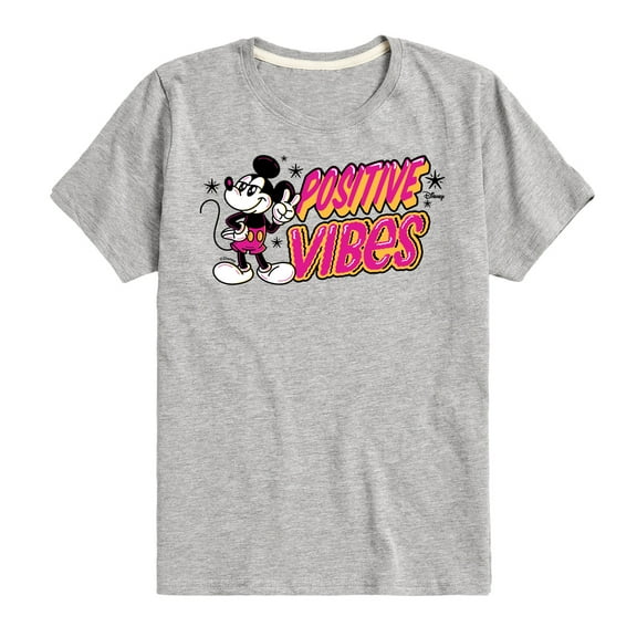 Disney - Positive Vibes - Toddler & Youth Short Sleeve Graphic T-Shirt