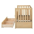 Euroco 3in1 Convertible Crib, Baby Crib with Drawers, Wood and Metal