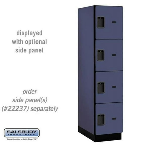 Salsbury Industries  18 in. Wide Single Tier Designer Wood Locker, Blue - 1 x 6 ft.x 24 in.