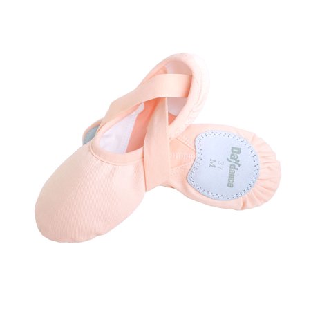 

Pink Girls Ballet Shoes Stretch Canvas Dance Slippers with Single Band no String