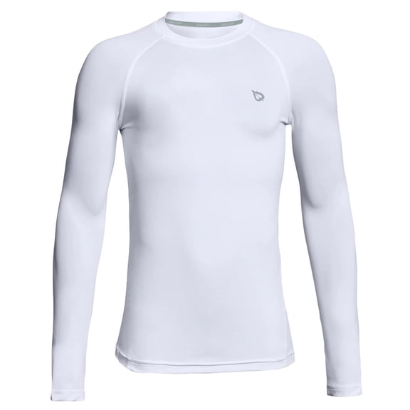 baleaf Boys Compression Shirt Long Sleeve Undershirts Base Layer White M