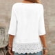 thumbnail image 5 of Camisas Y Tops de Verano de Mujer Estilo Bosque Francés Camisa de Bordado Hueco Cuello Redondo de Poliéster Camisas de Manga Corta para Mujeres Verano, 5 of 9