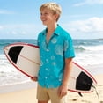 thumbnail image 6 of QINGFSAP Kids Girls Boys Hawaiian Printed Lapel Short Sleeve Shirt Casual Breathable Summer Tops for 3鈥?5T, 6 of 8
