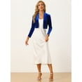 thumbnail image 4 of Unique Bargains Women's Halloween Costume Velvet Shrugs Open Front Cropped Bolero Jacket L Royal Blue, 4 of 6