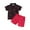 Black, variant on LIJCC Toddler Baby Boys Valentines Day Outfits Kids Heart Print Short Sleeve Button Up Shirt and Solid Color Pockets 2Pcs Shorts Summer Clothes