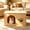Without door (20*12*12in), variant on PawWood Wooden Indoor Pet House, 20x12x12in Sturdy Multi-layer Plywood Cat Dog Shelter for Small Pets, Windproof Semi-enclosed Pet Crate Kennel for Kittens Teddy Bichon, Wood Color