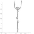 thumbnail image 2 of 925 Sterling Silver Rhodium Plated Evil Eye Cubic Zirconia With 2in Extension Necklace 18 Inch 16.75mm Wide Pendant Neck, 2 of 2