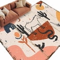 thumbnail image 2 of Western Animal Washable Living Room Rugs 6'x9', Cactus Horse Leaf Boho Retro Low Pile Throw Large Area Rug Non-Slip Sturdy Edge Binding Carpet for Dining Room Kitchen Office, 2 of 9
