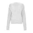 thumbnail image 5 of Suéter de punto elegante Gibobby de color sólido para mujer de manga larga con cuello redondo blanco L, 5 of 5