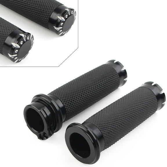 ZS 1" Black Motorbike Handlebar Hand Grips Fit For Harley Touring Sportster Dyna Softail VRSC