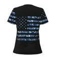 thumbnail image 5 of Wukai Navy Camouflage American Flag Casual V-Neck Graphic Tees for Women: Lightweight and Breathable Summer Tops with Stylish Design-X-Large, 5 of 8