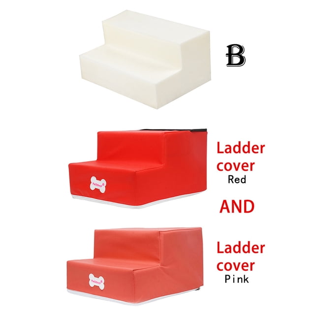 TIMIFIS Dog Pet Stairs Steps New 2 Steps Leather Pet Non-slip Bottom Stairs And Ladder Cover CombinationFall/Winter