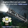 thumbnail image 2 of [2 Pack] DXIMRX 120000 Lumens Rechargeable Flashlights, Super Bright Flashlight with 5 Modes and Zoomable, IPX7 Waterproof, Usb LED Flashlight for Emergencies, Camping, Home, 2 of 11