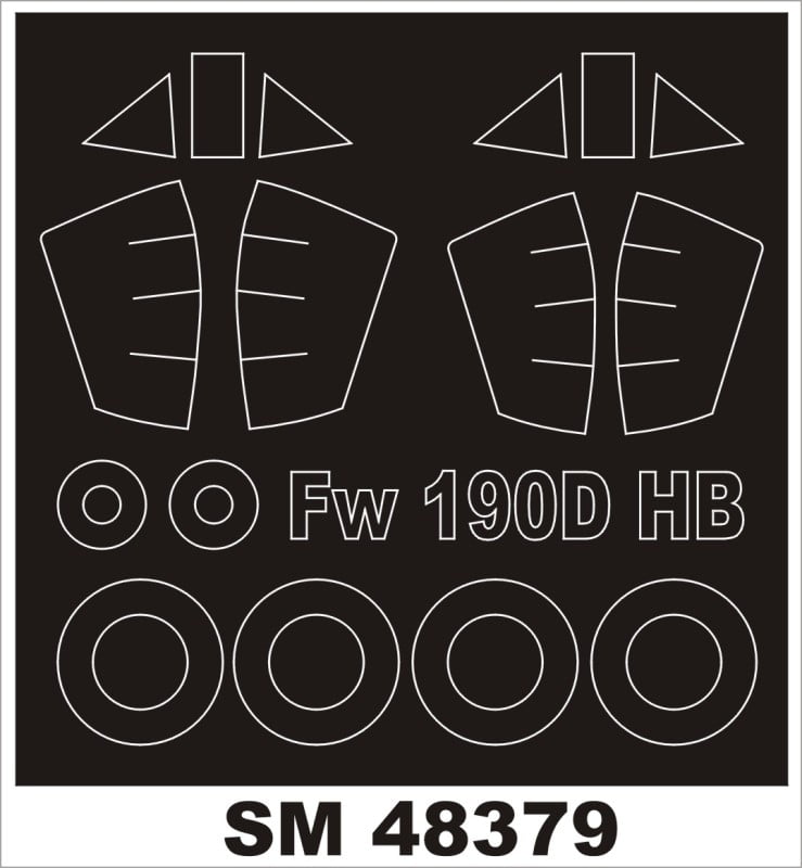 Montex Mini Mask 1:48 Fw-190 D 9 for Hobby Boss Spraying Stencil #SM48379