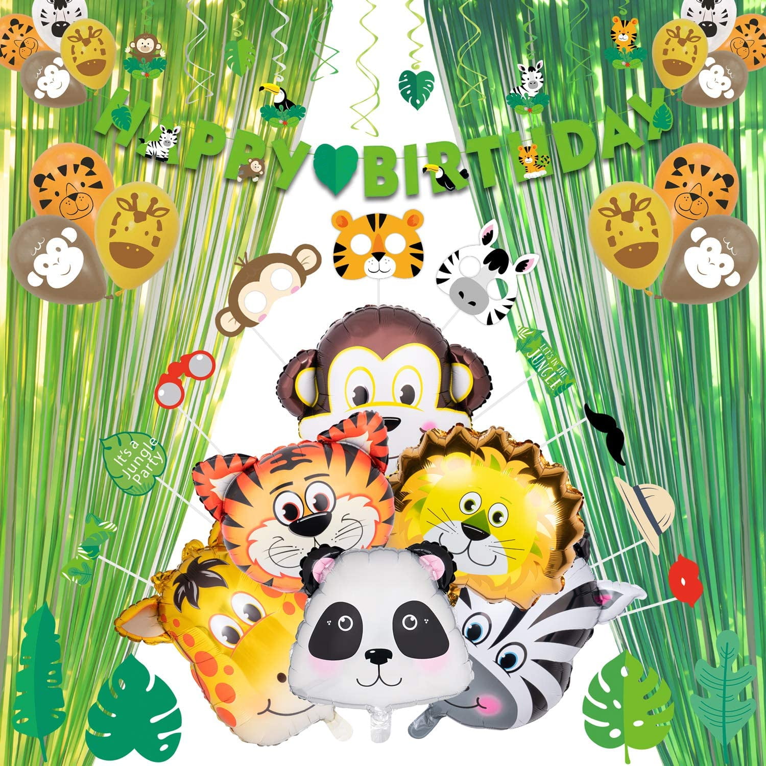 Jungle Joy Zoo Animals Birthday Banners Decorations Balloons Party Supplies 