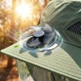 thumbnail image 5 of Solar Fan Sun Hat With Full Mosquito Net Face Shield, UV Blocking Neck Flap Breathable Cooling Headwear For Fishing Gardening Hiking Yard Work(Army Green), 5 of 6