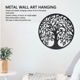 thumbnail image 4 of Metal Tree Wall Plaque, Wall Art Decor Fade Resistant Round Black Rust Proof 11.81 Inch  for Home for Outdoor, 4 of 7