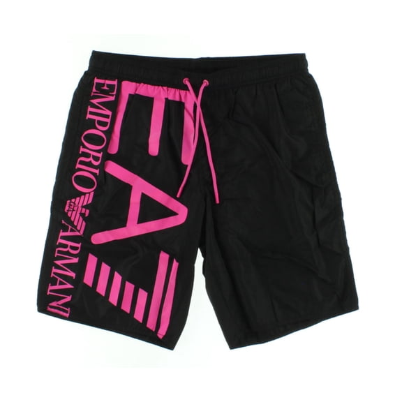 Emporio Armani EA7 Bermuda Short Mens Active Shorts Size Xs, Color: Black/Hyper