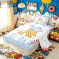 thumbnail image 2 of Meiyoeat Summer Ice Cream Baseball Twin Sheet Sets for Kids Kids, Kawaii Dessert K Letter Alphabet Bedding, Blue, 3-Piece, 2 of 5
