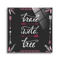 thumbnail image 1 of Brave Wild Free Pink Arrows Feathers 12 x 12 Glass Wall Hanging Sign, 1 of 4