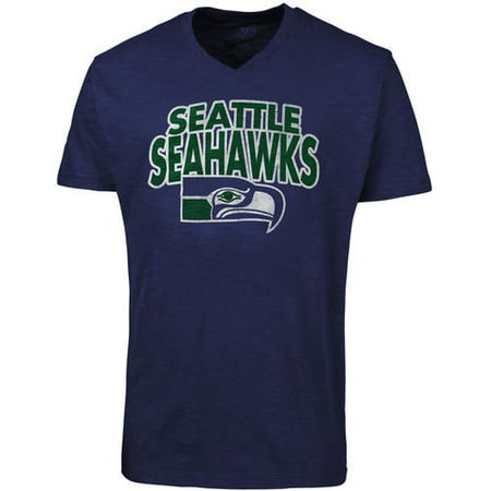 Seattle Seahawks '47 Brand Stacked Logo V-Neck T-Shirt - College